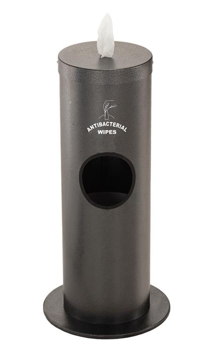 Floor Standing Sanitary Wipe Dispenser w/Sign, Silver Vein